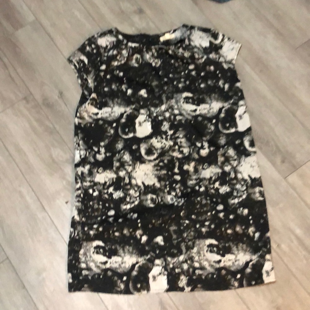 Black and cream paperback mini dress